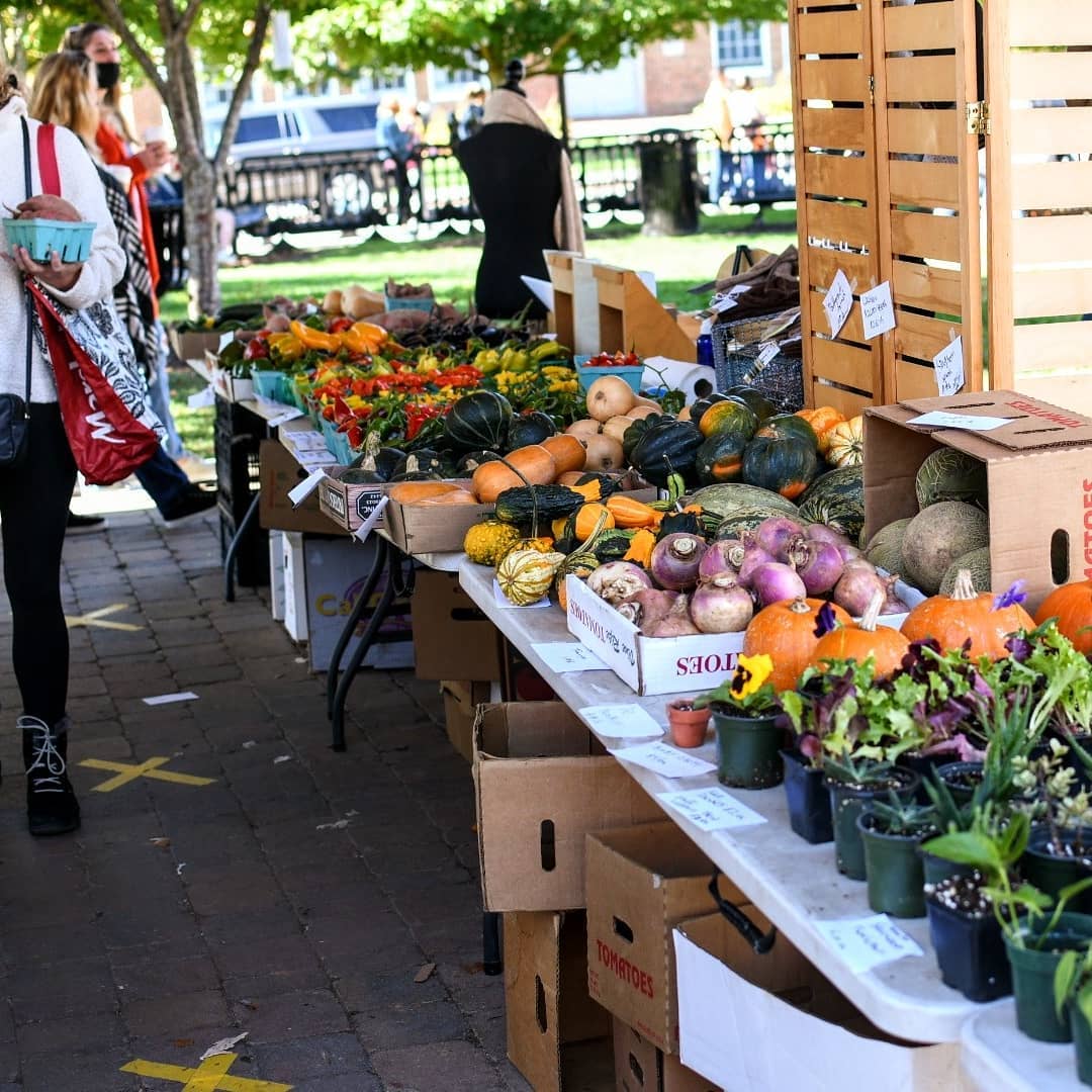 Green Market Farms stand at the Blacksburg Farmers Market
